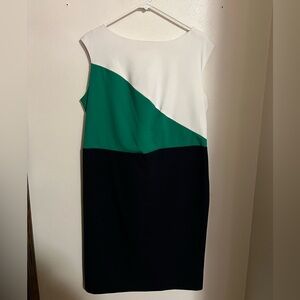 TIANA B. Classic Business Professional Classy Colorblock Shift Dress Women's 14W